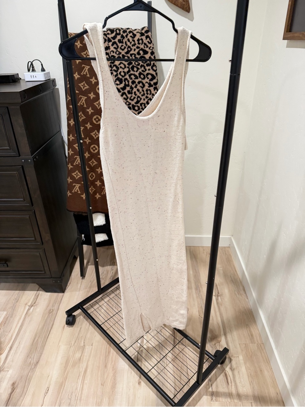 Pink Lily Ivory Speckled Knit Dress